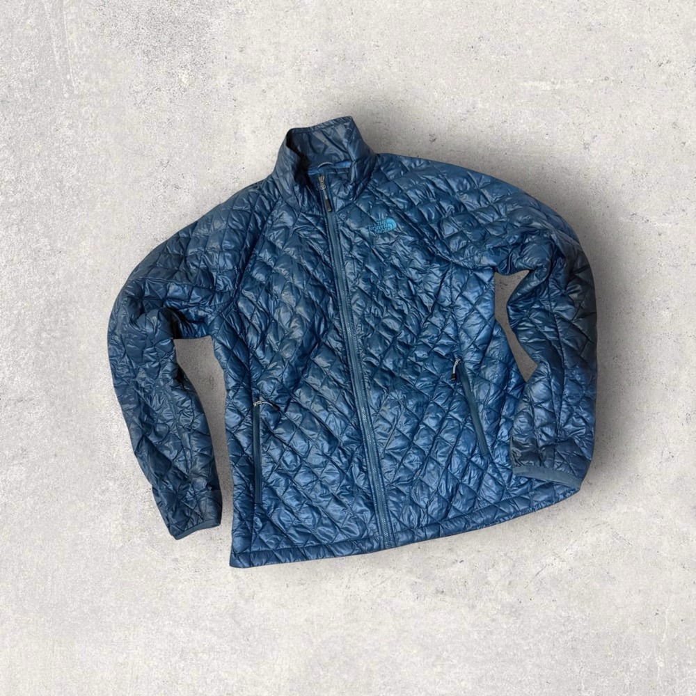 The North Face ThermoBall Blue Quilted Puffer Jacket Full Zip A7ZL Womens L - Picture 2 of 9
